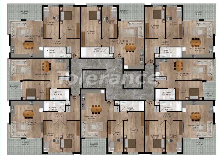 Квартиры в Сарысу, Коньяалты от надежного застройщика  рядом с морем - 16718 | Tolerance Homes