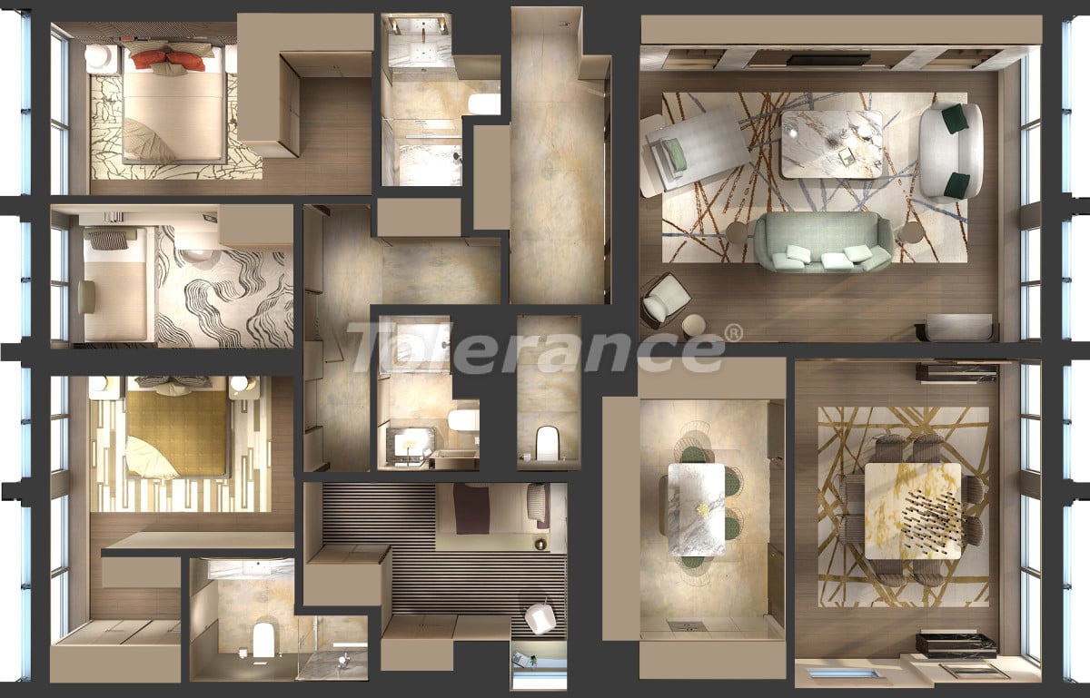 Апартаменты класса люкс в Кадыкёй, Стамбул в комплексе отельного типа с гарантией аренды на 3 года - 42086 | Tolerance Homes