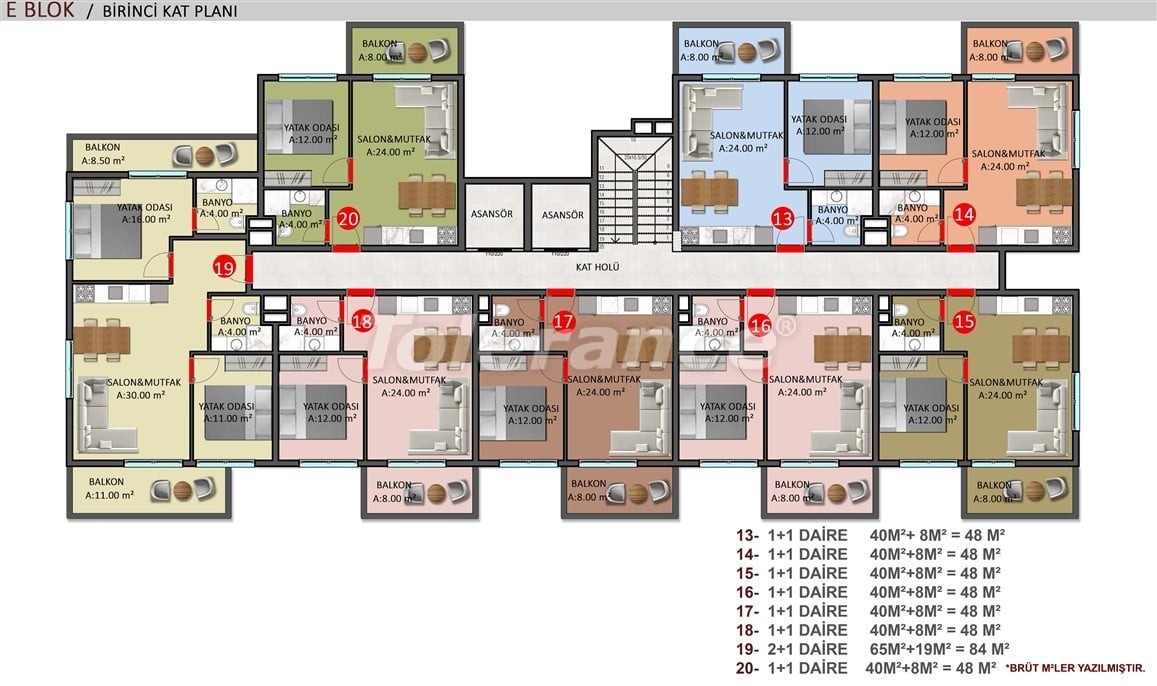 Элитные апартаменты в Оба, Алания в комплексе с бассейном - 39252 | Tolerance Homes