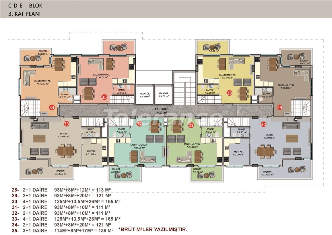 Элитные апартаменты в Оба, Алания в комплексе с бассейном - 39259 | Tolerance Homes