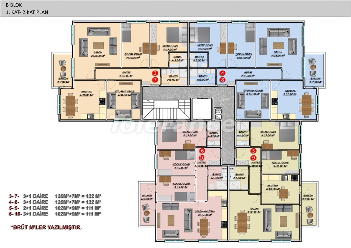 Элитные апартаменты в Оба, Алания в комплексе с бассейном - 39250 | Tolerance Homes