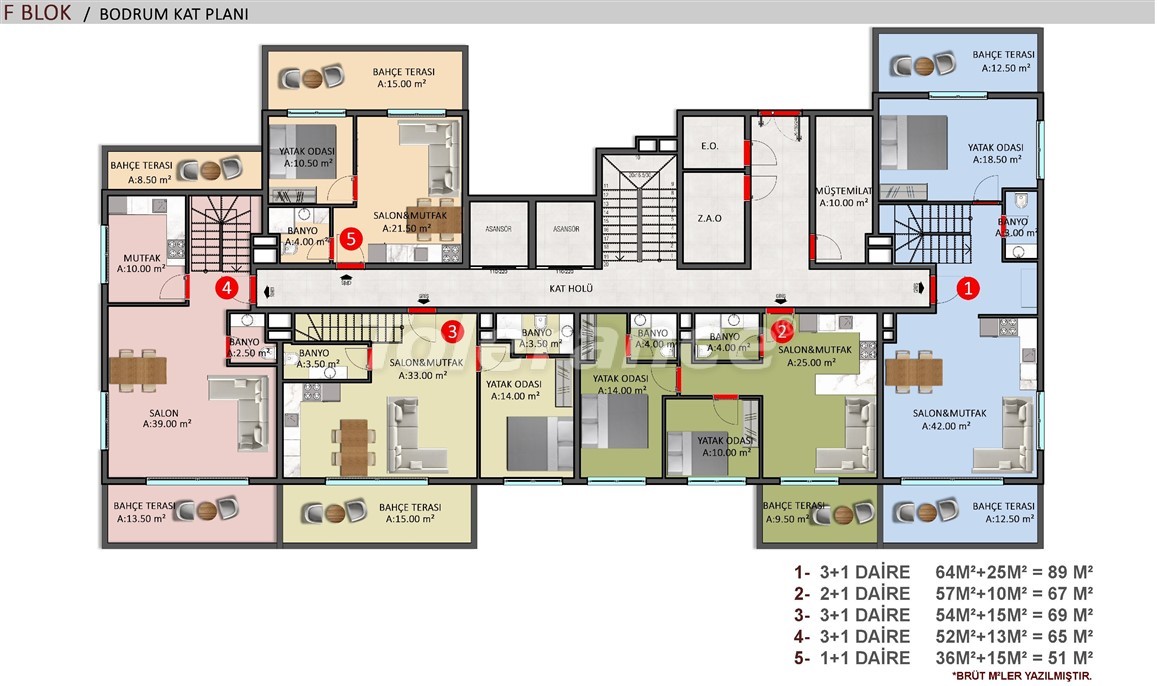 Элитные апартаменты в Оба, Алания в комплексе с бассейном - 39243 | Tolerance Homes