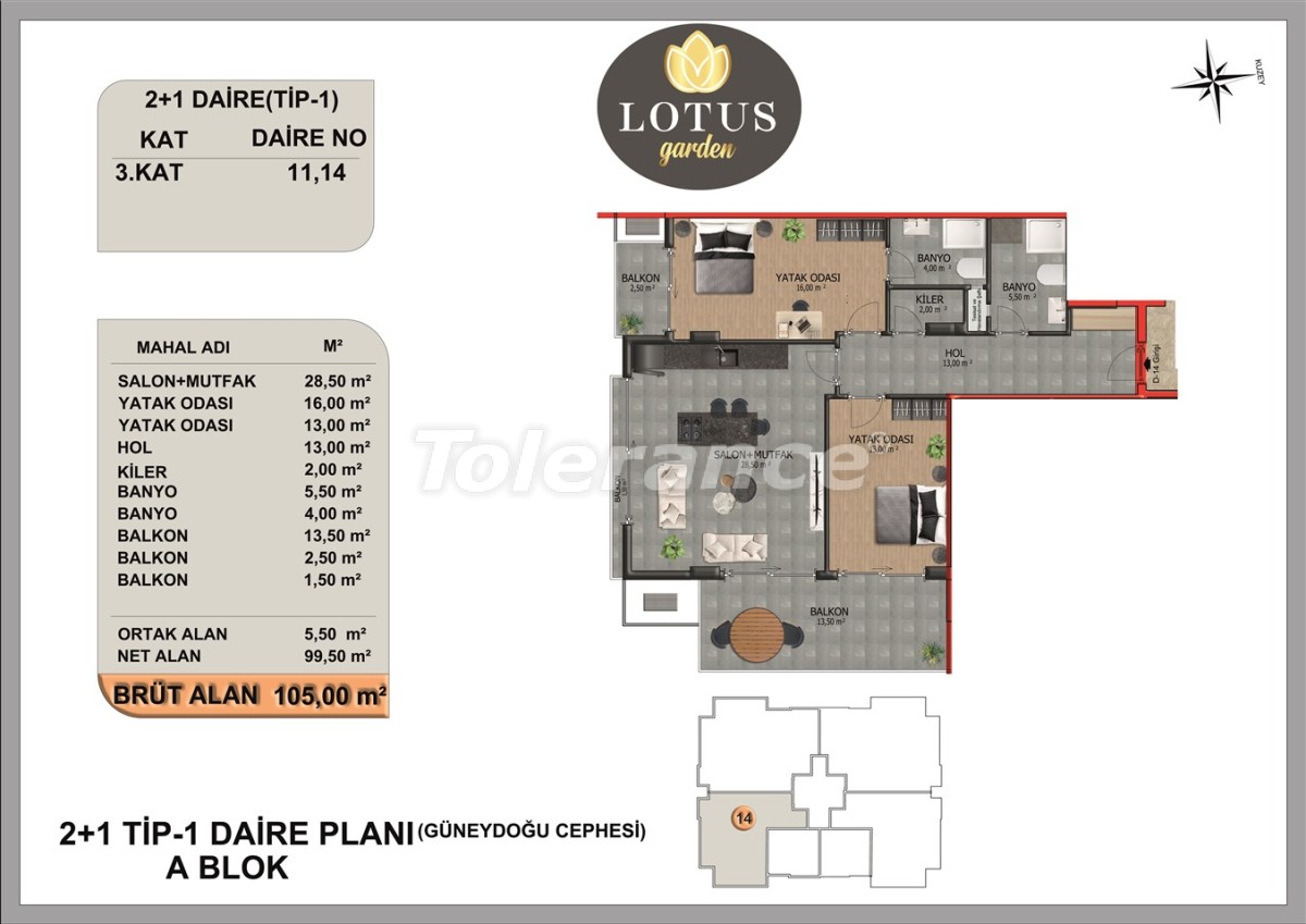 Новые квартиры в ОБА, Алания от застройщика - 40005 | Tolerance Homes