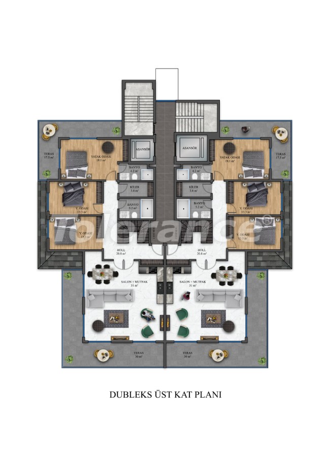 Эксклюзивные апартаменты в Махмутларе, Алания от надежного застройщика в комплексе гостиничного типа, в 50 метрах от моря - 40870 | Tolerance Homes