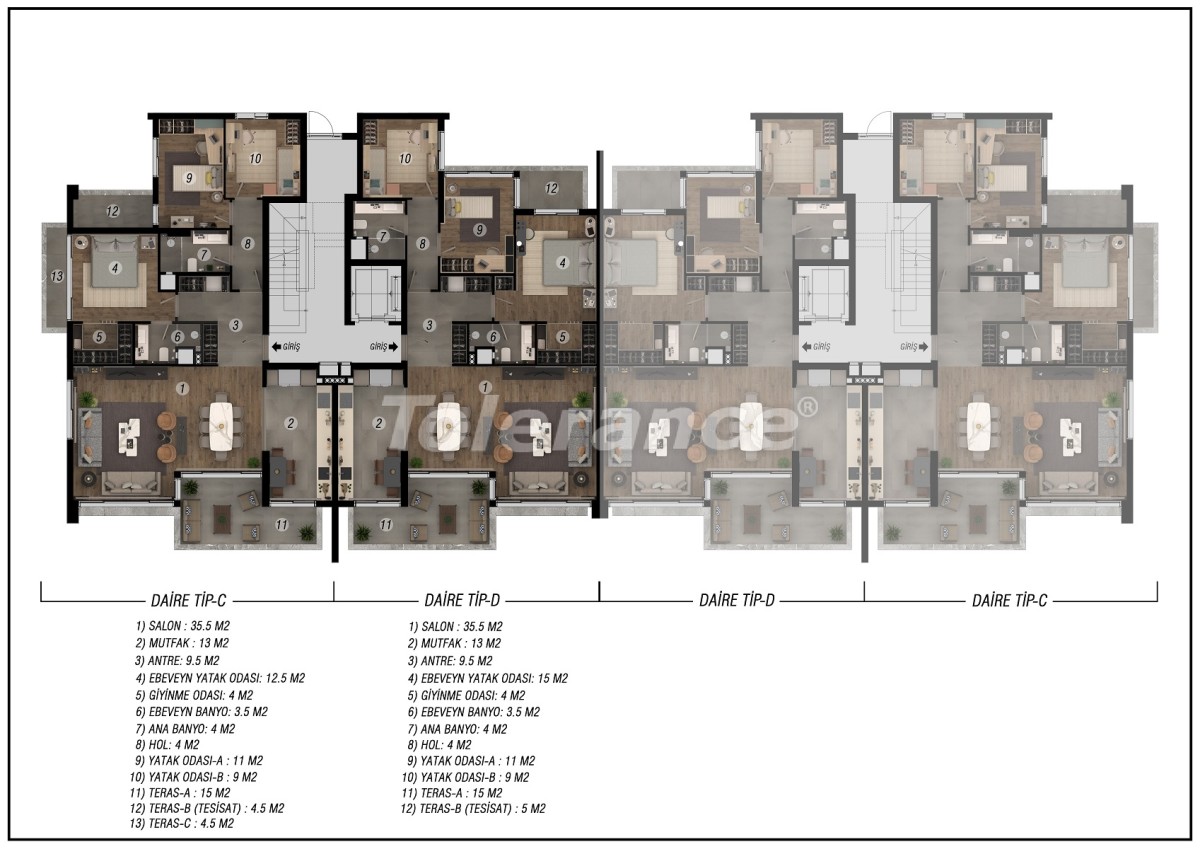 Шикарные просторные квартиры в Унджалы, Коньяалты в рассрочку от застройщика - 42246 | Tolerance Homes