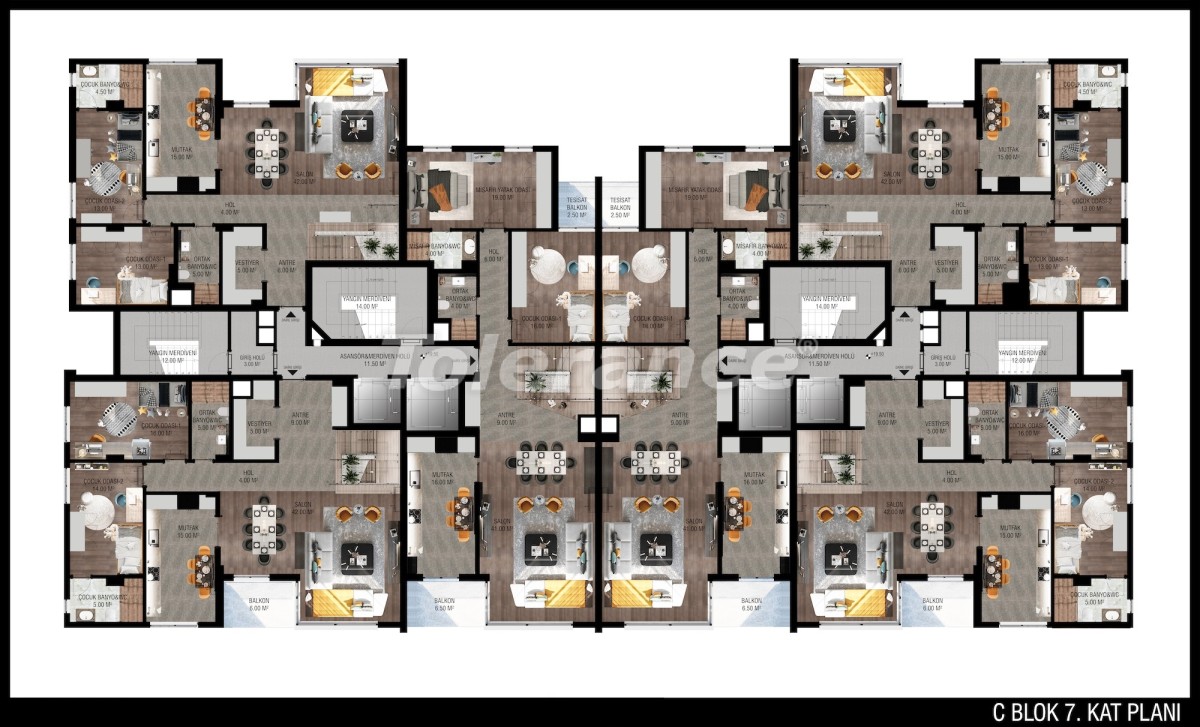 Современные квартиры в Унджалы, Коньяалты от застройщика - 42501 | Tolerance Homes