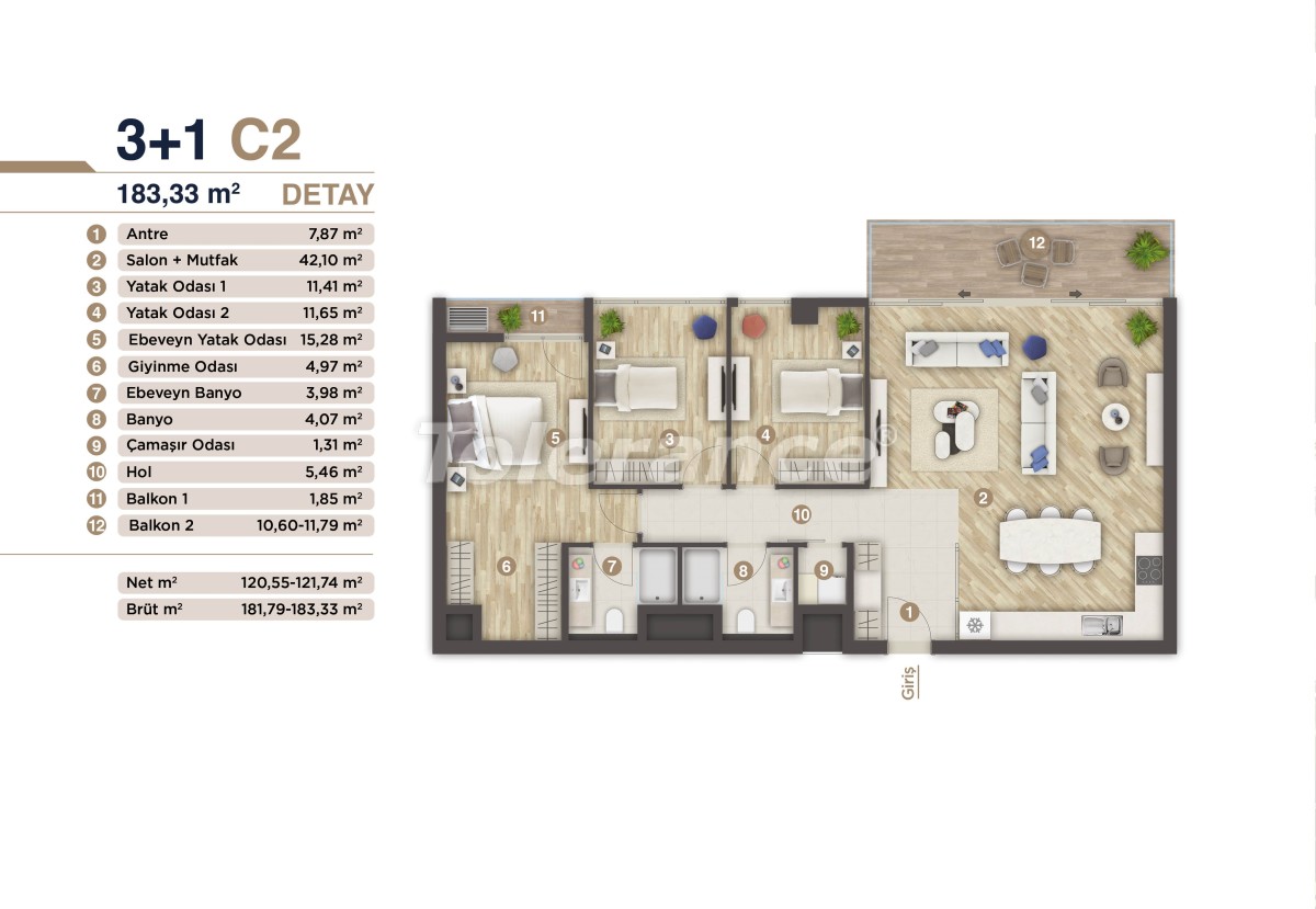 Роскошные квартиры в центре Измира в современном проекте с государственной гарантией, в рассрочку - 48426 | Tolerance Homes