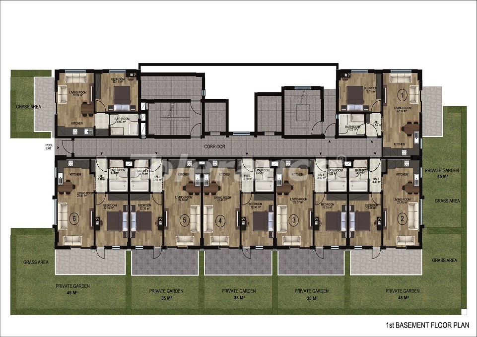 Новые квартиры в Демирташе, Алания, в современном комплексе с инфраструктурой, в рассрочку от застройщика - 48646 | Tolerance Homes