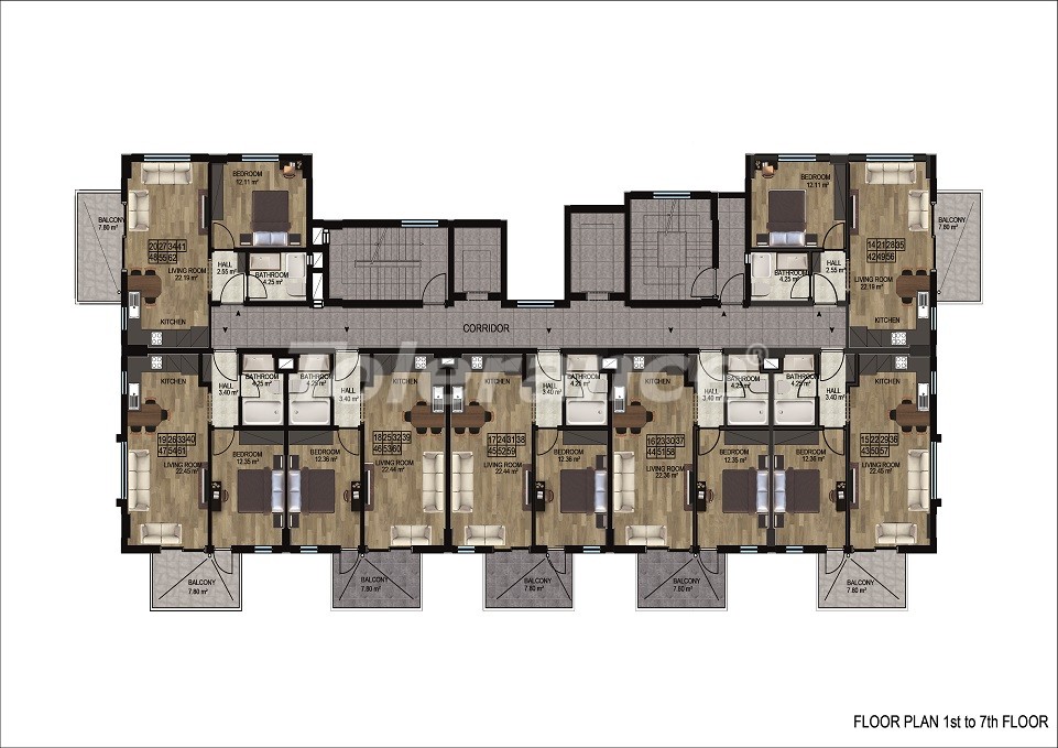 Новые квартиры в Демирташе, Алания, в современном комплексе с инфраструктурой, в рассрочку от застройщика - 48648 | Tolerance Homes
