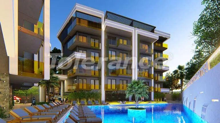 Квартира от застройщика в Алании вид на море с бассейном: купить недвижимость в Турции - 15161