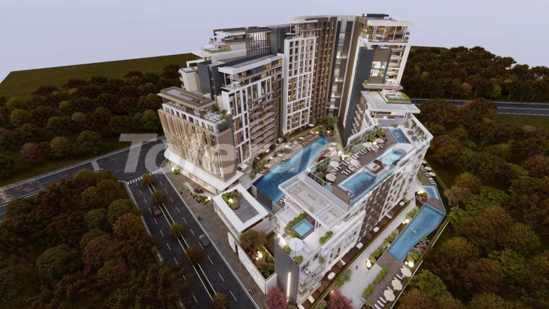 Квартира от застройщика в Алтынташ, Анталия вид на море с бассейном в рассрочку: купить недвижимость в Турции - 80837