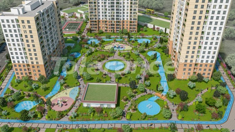 Квартира от застройщика в Бахчешехир, Стамбул вид на море с бассейном: купить недвижимость в Турции - 133750