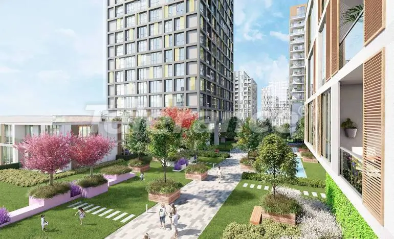 Квартира от застройщика в Бахчешехир, Стамбул с бассейном - 25864 Квартира от застройщика в Бахчешехир, Стамбул с бассейном: купить недвижимость в Турции - 25864