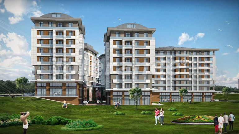 Квартира от застройщика в Бейликдюзю, Стамбул вид на море с бассейном: купить недвижимость в Турции - 130814