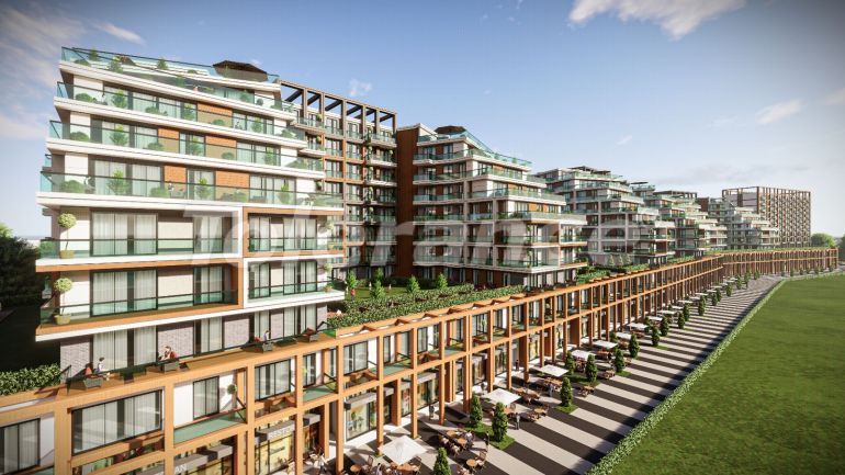 Квартира от застройщика в Бююкчекмедже, Стамбул вид на море с бассейном в рассрочку: купить недвижимость в Турции - 129994