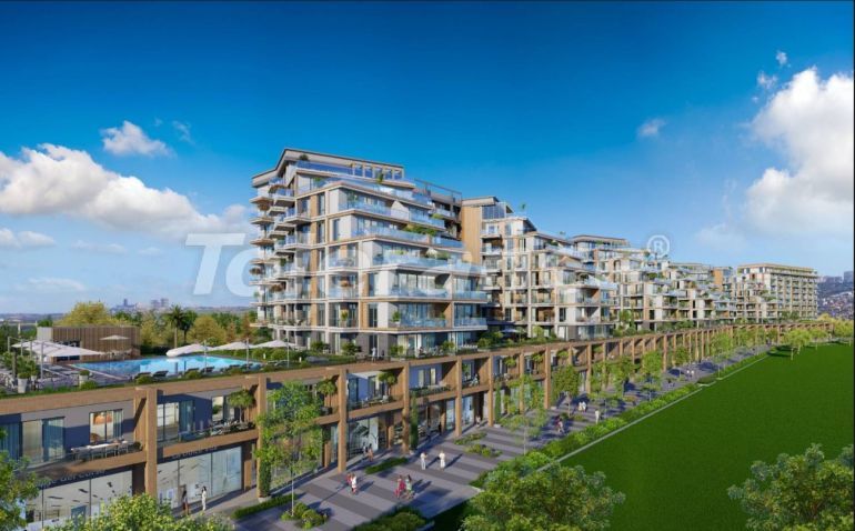 Квартира от застройщика в Бююкчекмедже, Стамбул вид на море с бассейном в рассрочку: купить недвижимость в Турции - 130014