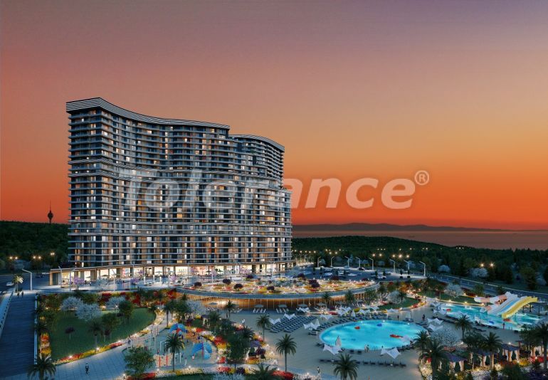 Квартира от застройщика в Бююкчекмедже, Стамбул вид на море с бассейном: купить недвижимость в Турции - 47801