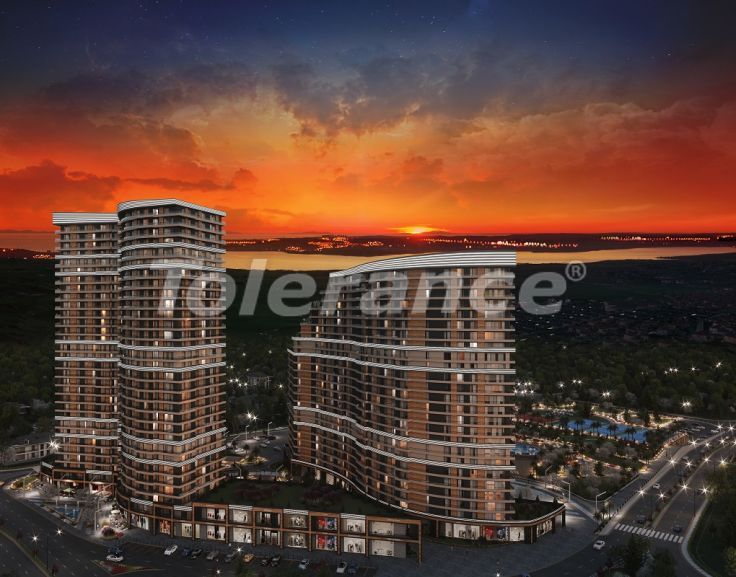 Квартира от застройщика в Бююкчекмедже, Стамбул вид на море с бассейном: купить недвижимость в Турции - 47804