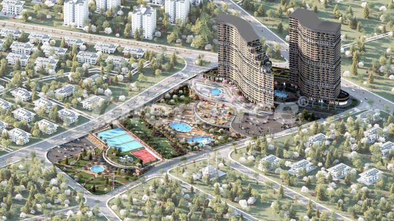 Квартира от застройщика в Бююкчекмедже, Стамбул вид на море с бассейном: купить недвижимость в Турции - 47808