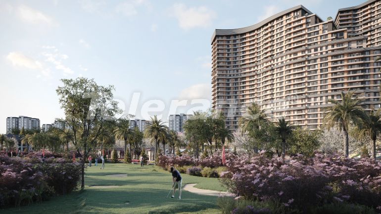 Квартира от застройщика в Бююкчекмедже, Стамбул вид на море с бассейном: купить недвижимость в Турции - 47833