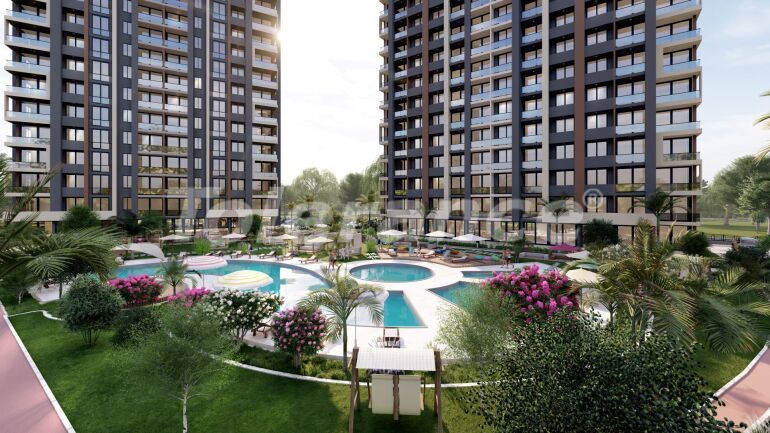 Квартира от застройщика в Эрдемли, Мерсин вид на море с бассейном: купить недвижимость в Турции - 58447