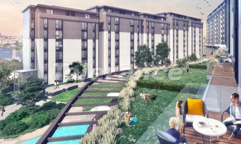 Квартира от застройщика в Эйюп Султан, Стамбул вид на море с бассейном: купить недвижимость в Турции - 37854