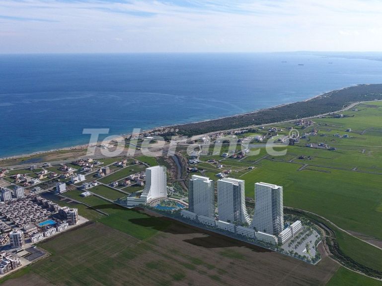 Квартира от застройщика в Фамагуста, Северный Кипр вид на море с бассейном: купить недвижимость в Турции - 72049