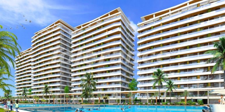 Квартира от застройщика в Фамагуста, Северный Кипр вид на море с бассейном: купить недвижимость в Турции - 72063