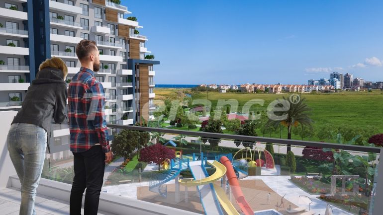 Квартира от застройщика в Фамагуста, Северный Кипр вид на море с бассейном в рассрочку: купить недвижимость в Турции - 74524