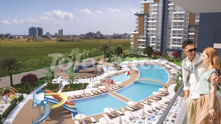 Квартира от застройщика в Фамагуста, Северный Кипр вид на море с бассейном в рассрочку: купить недвижимость в Турции - 74526