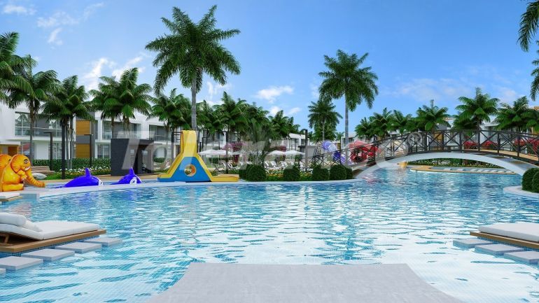 Квартира от застройщика в Фамагуста, Северный Кипр вид на море с бассейном в рассрочку: купить недвижимость в Турции - 74583