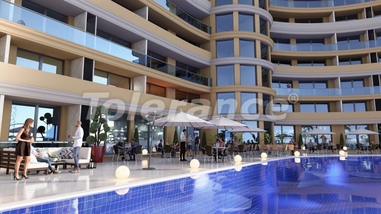 Квартира в Фамагуста, Северный Кипр вид на море с бассейном в рассрочку: купить недвижимость в Турции - 74817