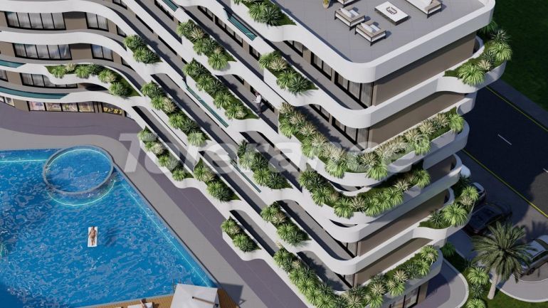 Квартира от застройщика в Фамагуста, Северный Кипр вид на море с бассейном в рассрочку: купить недвижимость в Турции - 76579