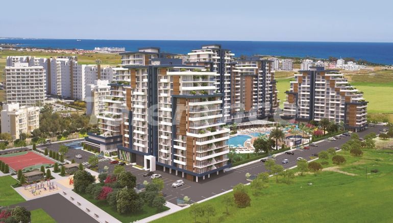 Квартира от застройщика в Фамагуста, Северный Кипр вид на море с бассейном в рассрочку: купить недвижимость в Турции - 87053