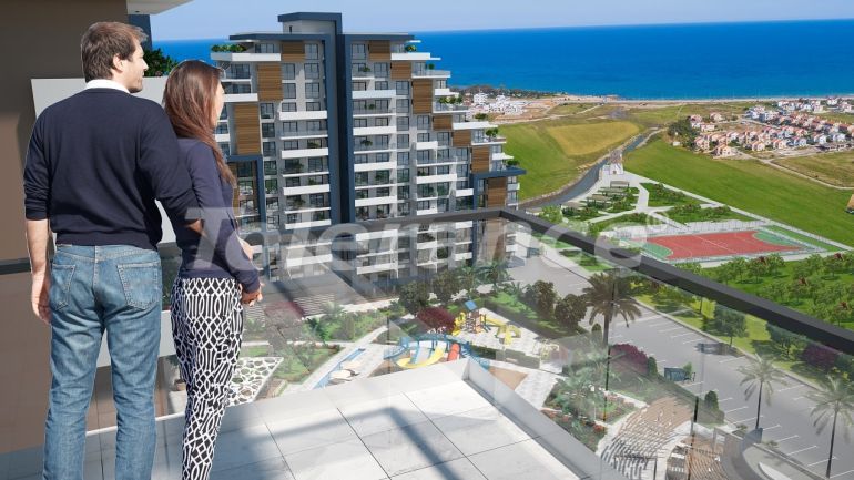 Квартира от застройщика в Фамагуста, Северный Кипр вид на море с бассейном в рассрочку: купить недвижимость в Турции - 87069