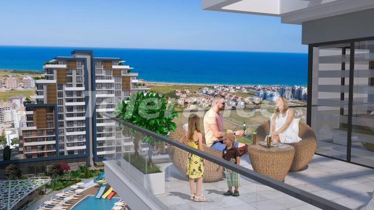Квартира от застройщика в Фамагуста, Северный Кипр вид на море с бассейном в рассрочку: купить недвижимость в Турции - 87072