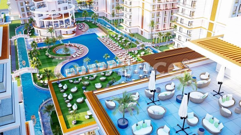 Квартира от застройщика в Фамагуста, Северный Кипр вид на море с бассейном в рассрочку: купить недвижимость в Турции - 87608