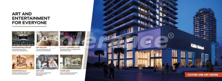 Квартира от застройщика в Измире вид на море с бассейном: купить недвижимость в Турции - 108989