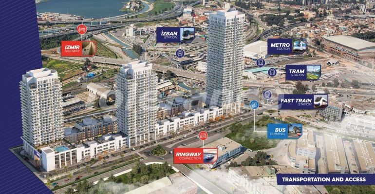 Квартира от застройщика в Измире вид на море с бассейном: купить недвижимость в Турции - 108990