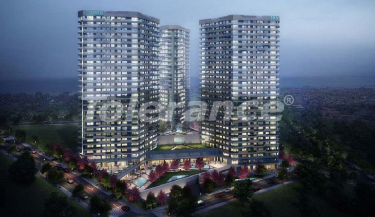 Квартира от застройщика в Кадыкёе, Стамбул вид на море с бассейном: купить недвижимость в Турции - 67544