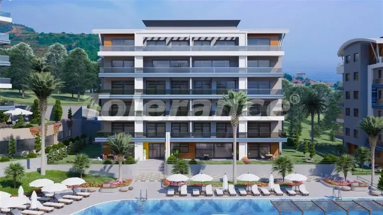 Квартира от застройщика в Каргыджак, Аланья вид на море с бассейном: купить недвижимость в Турции - 39769