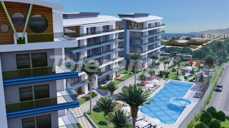 Квартира от застройщика в Каргыджак, Аланья вид на море с бассейном в рассрочку: купить недвижимость в Турции - 39780