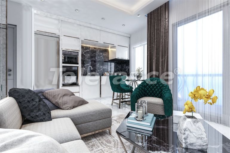 Квартира от застройщика в Каргыджак, Аланья вид на море с бассейном: купить недвижимость в Турции - 41145