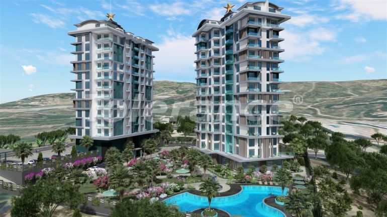 Квартира от застройщика в Каргыджак, Аланья вид на море с бассейном: купить недвижимость в Турции - 41153