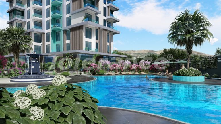 Квартира от застройщика в Каргыджак, Аланья вид на море с бассейном: купить недвижимость в Турции - 41155