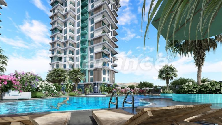 Квартира от застройщика в Каргыджак, Аланья вид на море с бассейном: купить недвижимость в Турции - 41156