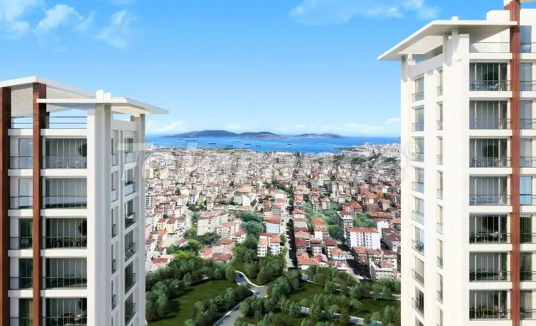 Квартира в Картал, Стамбул вид на море с бассейном: купить недвижимость в Турции - 26341