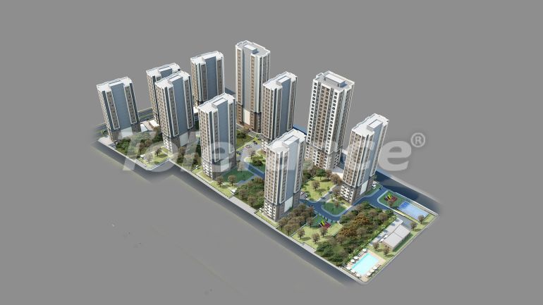 Квартира от застройщика в Картал, Стамбул вид на море с бассейном: купить недвижимость в Турции - 50756