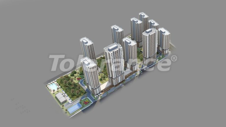 Квартира от застройщика в Картал, Стамбул вид на море с бассейном: купить недвижимость в Турции - 50757