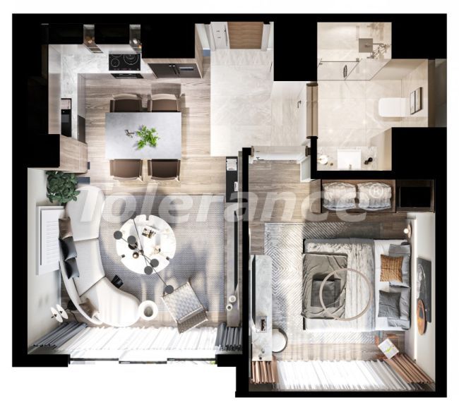 Квартира от застройщика в Кепез, Анталия с бассейном в рассрочку: купить недвижимость в Турции - 128228